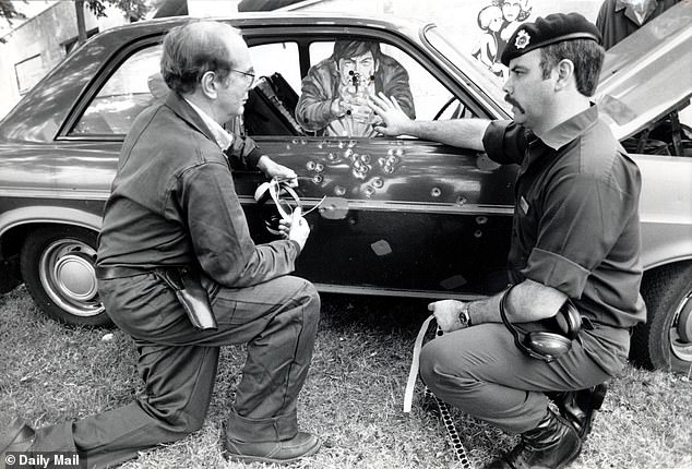 Edwards at the Metropolitan Police firearms training school, Epping Forest