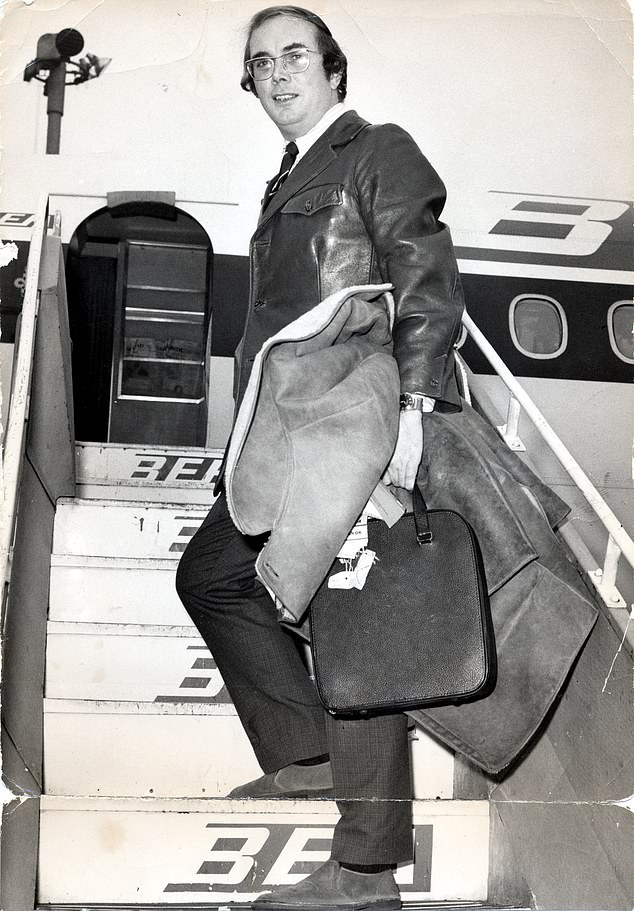 John Edwards jetting off on another adventure. 'His despatches for the Daily Mail from every corner of Britain and the globe were often raw, frequently moving and sometimes funny,' writes Richard Kay