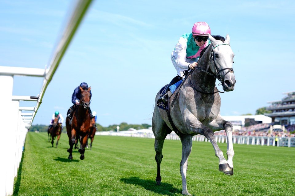 Jockey Colin Keane riding Field of Gold wins The St James's Palace Stakes at Royal Ascot.