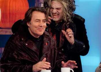 Jonathan Ross, 64, transformed his house into a spooky spectacular for the Halloween trick-or-treaters in London on Friday (pictured on Loose Women Friday)