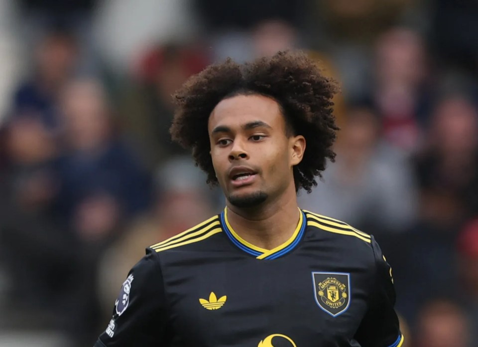 Joshua Zirkzee during the Premier League match between Brentford and Manchester United.