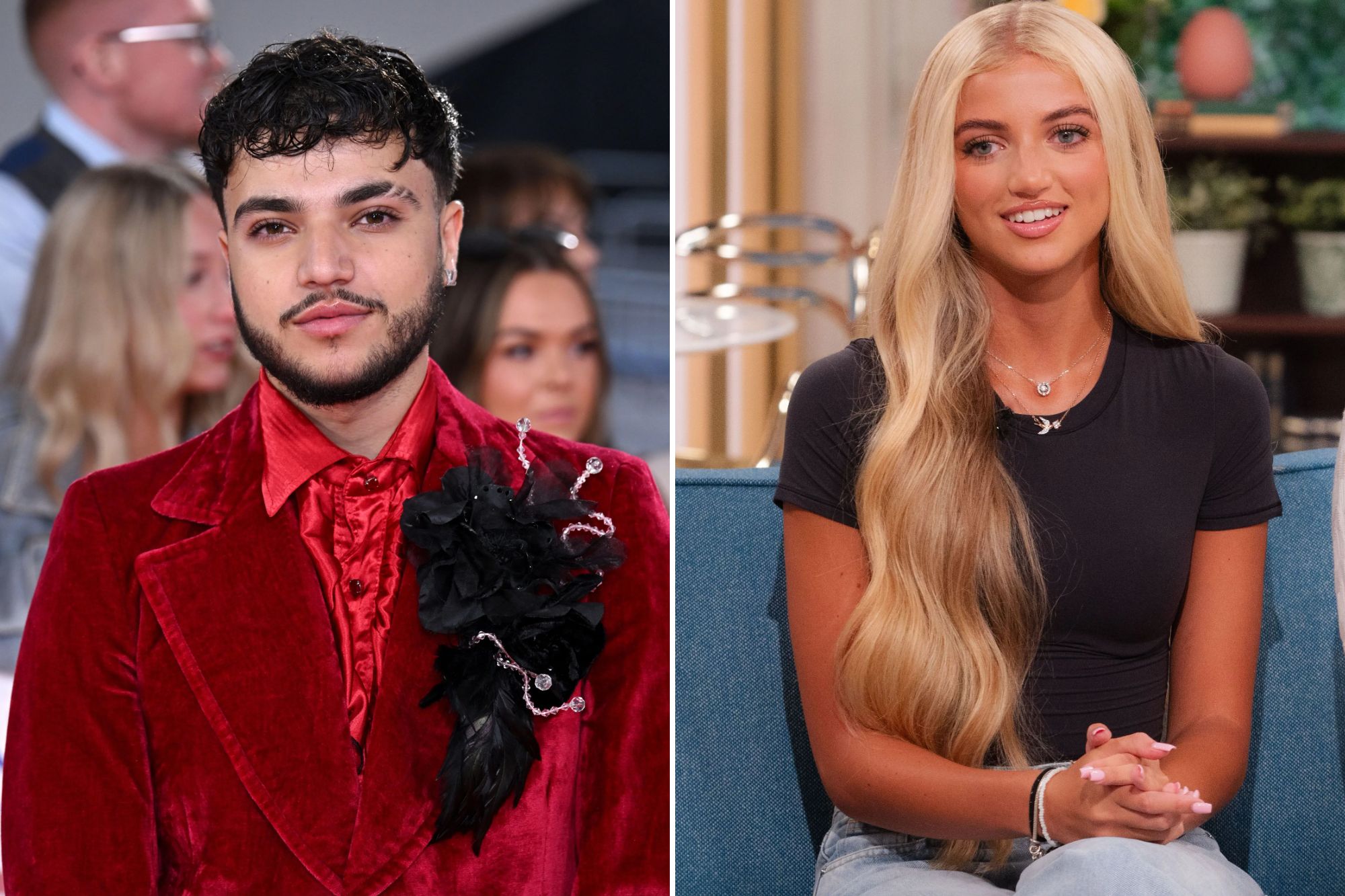 An image collage containing 2 images, Image 1 shows Junior Andre attending the 2025 National Television Awards, Image 2 shows Princess Andre and Junior Andre on "This Morning" TV show