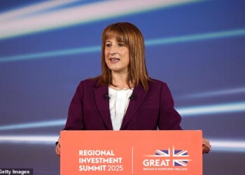 Chancellor of the Exchequer, Rachel Reeves, speaks at the Regional Investment Summit at Edgbaston Stadium on October 21