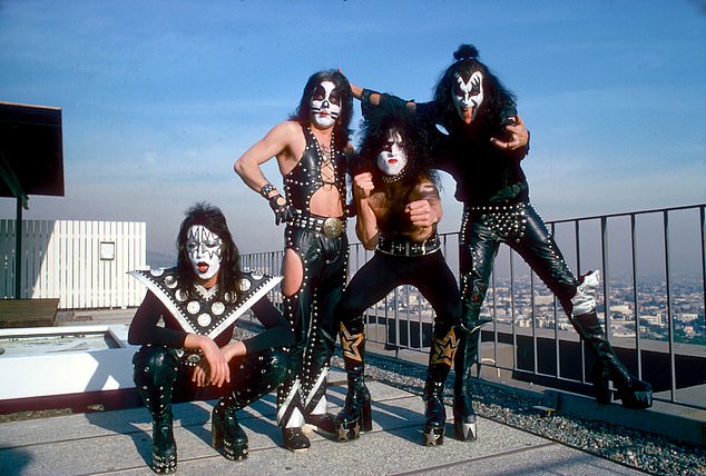 The 74-year-old guitarist reportedly collapsed in his home studio a few weeks ago, hitting his head in a frightening fall that triggered the medical crisis, (Frehley, Paul Stanley, Peter Criss, and Gene Simmons in 1975)