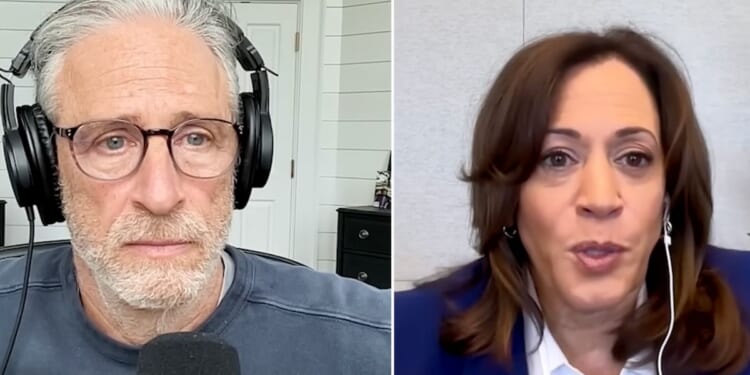 Jon Stewart interviewed former Vice President Kamala Harris on his podcast on Oct. 30, 2025.