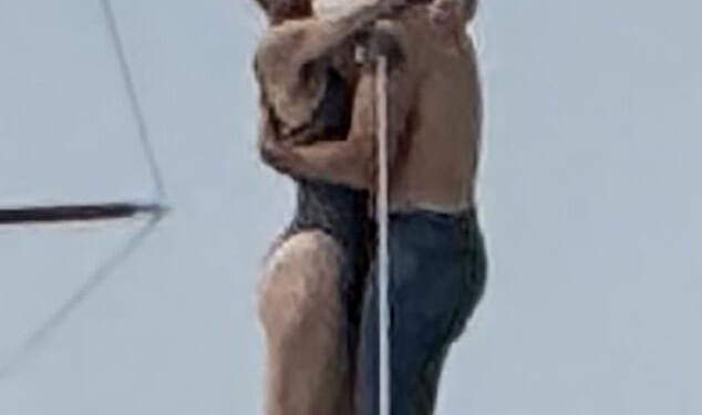 Katy Perry and Justin Trudeau in a clinch while on her yacht off the coast of California