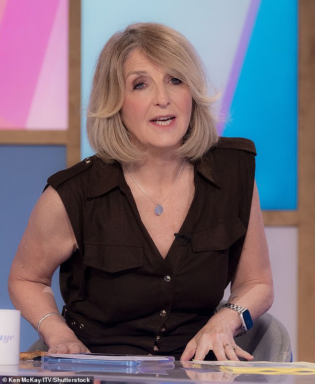 Insiders have revealed that Kaye will be back on the Loose Women panel next week and only won’t be on Friday because of a scheduling change (pictured May 2025)