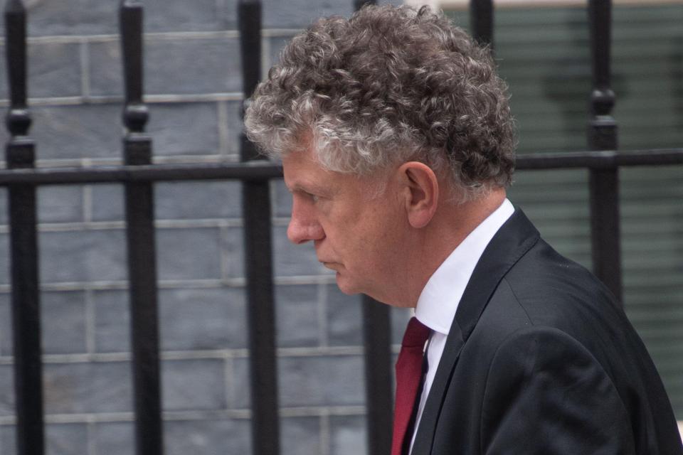 Jonathan Powell, National Security Adviser of the United Kingdom, arriving for a COBRA meeting in Downing Street.