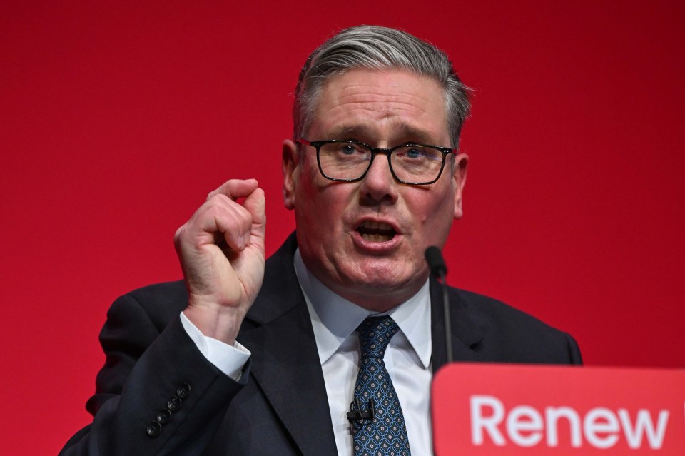 UK Prime Minister Keir Starmer speaking at the Labour Conference.