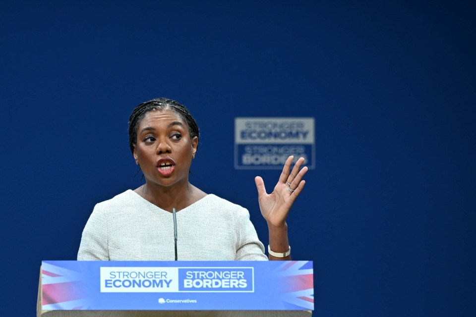 Kemi Badenoch speaks at the Conservative Party Annual Conference.