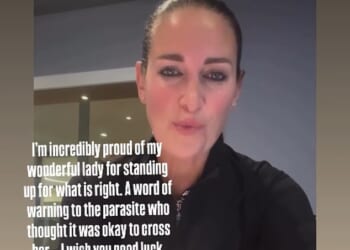 The 39-year-old wrote: 'I'm incredible proud of my wonderful lady for standing up for what is right'