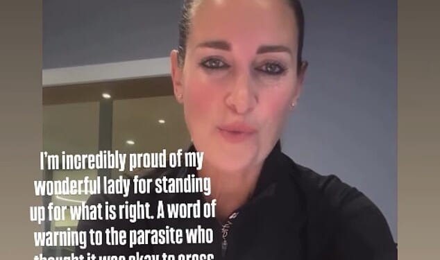 The 39-year-old wrote: 'I'm incredible proud of my wonderful lady for standing up for what is right'