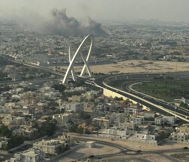 Smoke rises after blasts were heard in Doha, Qatar on Tuesday, September 9, 2025