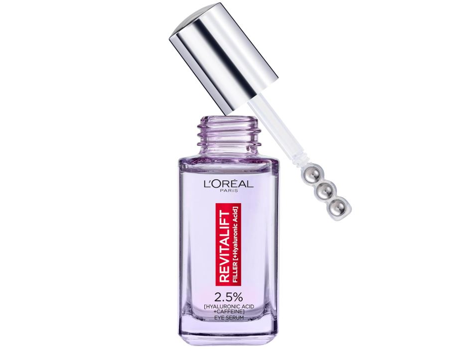 L'Oréal Revitalift Filler Eye Serum bottle with applicator.