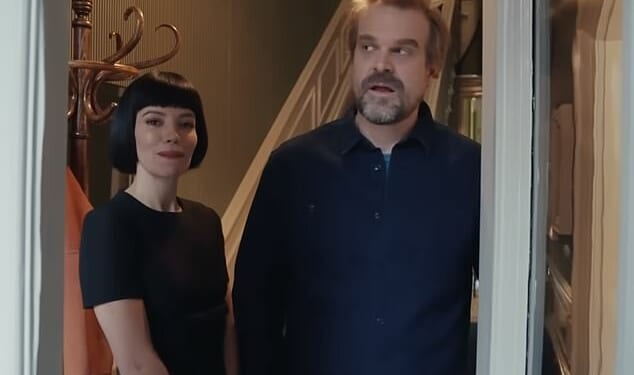 David Harbour made a joke about cheating while stood besides then wife Lily Allen during a tour of their Brooklyn townhouse, two years before their split and her album about his infidelity