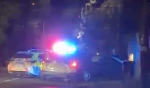 A gang of suspected burglars dumped their car just yards from the luxury home of Lord Sugar while they were being pursued by police on Wednesday night