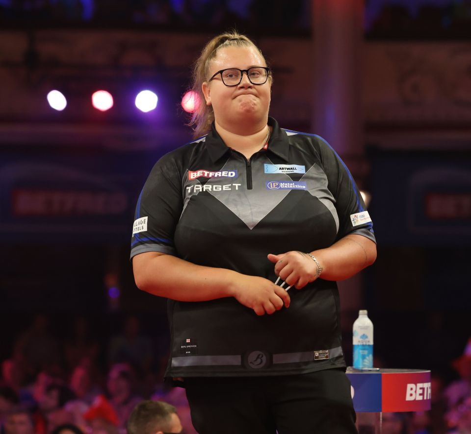 Beau Greaves at the Betfred World Matchplay Darts event.