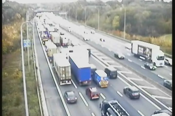 M25 grinds to a halt as drivers face hour-long delays after crash and vehicle fire
