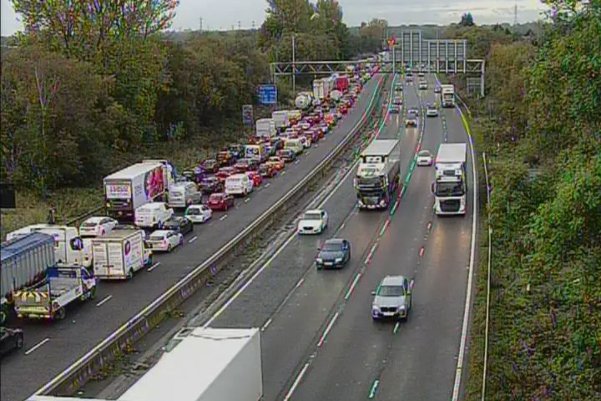 An image collage containing 1 images, Image 1 shows Traffic jam at M62 Jnc 1231422