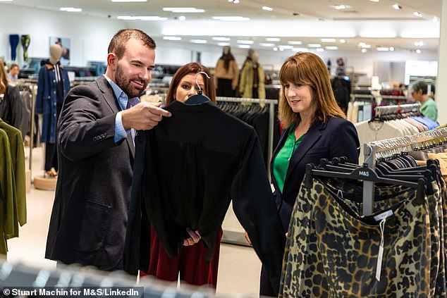 M&S boss Stuart Machin and Chancellor Rachel Reeves at the Pudsey store in Leeds