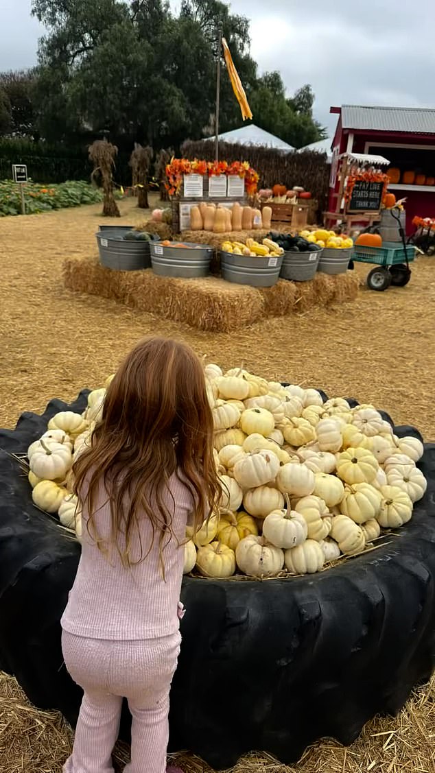 A video shared online over the weekend showed the family out picking pumpkins