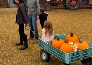 Meghan Markle looked casual but chic in a quilted jacket and smart leather boots as she enjoyed a Halloween trip to a pumpkin patch this weekend