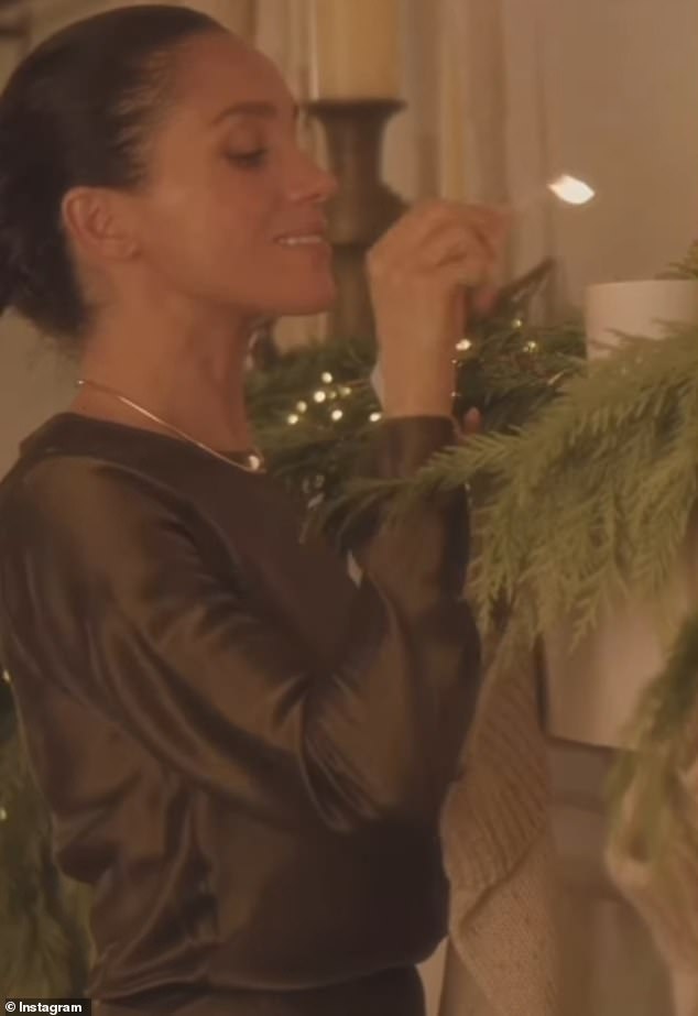 Meghan Markle (pictured) has revealed her first ever Christmas collection with As Ever - including a $64 candle paying tribute to her wedding to Prince Harry