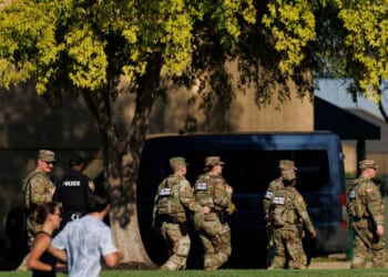 Members of the National Guard patrol on Oct. 11, 2025, in Memphis, Tennessee.