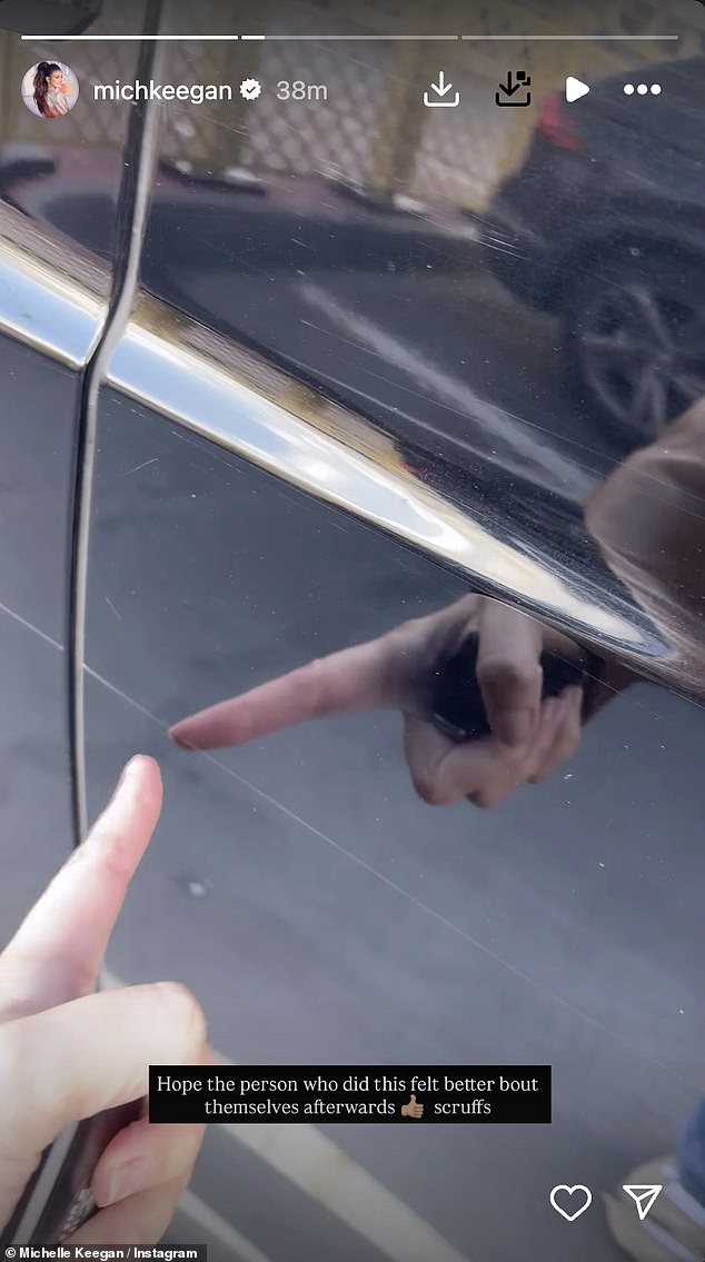 She took to her Instagram Stories on Wednesday to reveal the extent of the damage to her vehicle, as she blasted the culprits for the cruel act