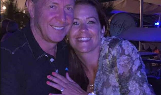 Former Aviva chief executive David Barral, 63, (pictured with his wife Angela) was killed when his £160,000 Aston Martin careered into a tree