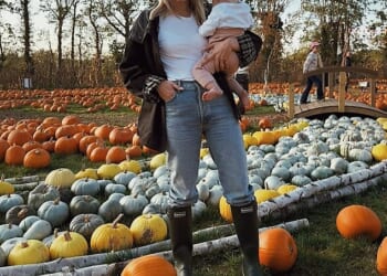 Mollie King, 37, enjoyed a family day out as she shared snaps with her children while pumpkin picking on Instagram on Sunday