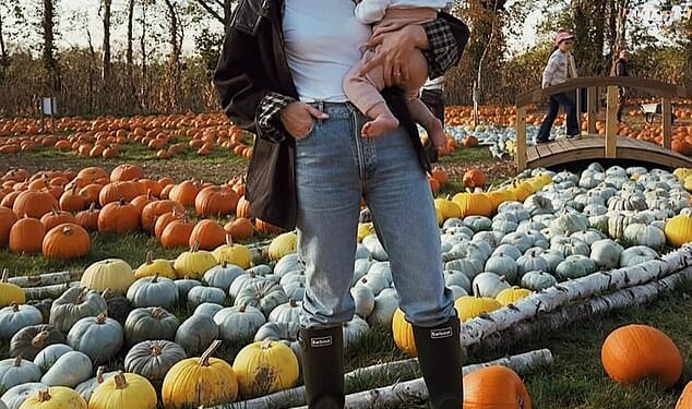 Mollie King, 37, enjoyed a family day out as she shared snaps with her children while pumpkin picking on Instagram on Sunday