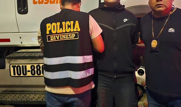 Baby-faced Tony Janzen Valverde Victoriano, 20, was hauled out of the back of a lorry he was hiding in after fleeing Buenos Aires in the wake of the horrific crimes