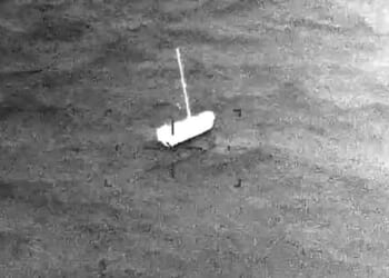 The yacht is found in the Channel having suffered damage to its stern, rudder and mast