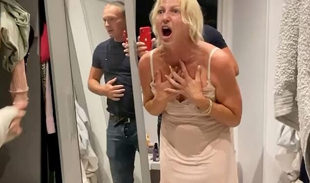 Footage shows the moment Afghanistan war widow Christina Schmid attacks her millionaire property developer husband Adam Plumb in a sickening alcohol-fuelled rage