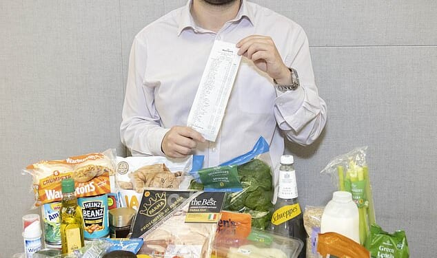 Daily Mail journalist Ed Holt visited a local Morrisons to compare how much the same shop in 2001 would cost today