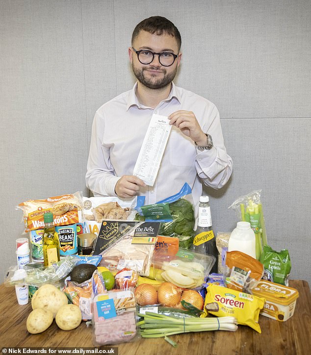 Daily Mail journalist Ed Holt visited a local Morrisons to compare how much the same shop in 2001 would cost today