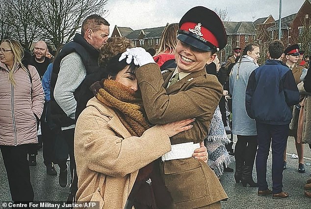 Jaysley Beck is pictured here at her passing out parade with her mother Leighann McCready