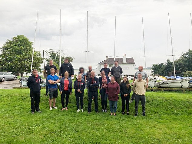 Pictured: Michael Webber (top right) and Jaysley Beck (second right bottom row) at the training exercise event in Hampshire