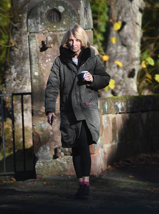 DEEP IN THOUGHT: Kaye Adams walking in Glasgow earlier this week