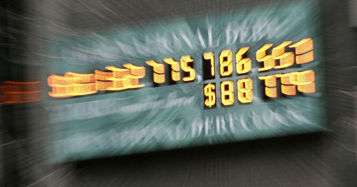 The National Debt Clock is pictured in New York City's Times Square on Jan. 11, 2006.