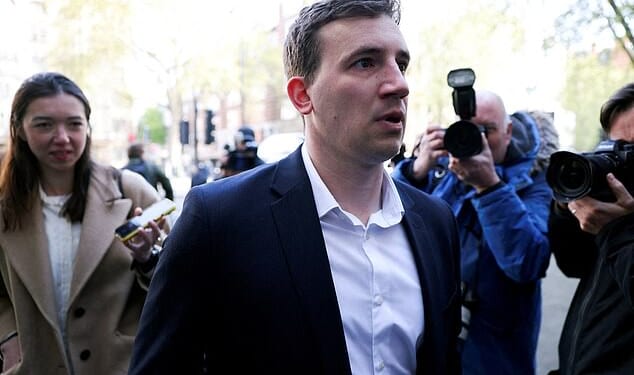 Christopher Cash, 30, (pictured) and his China-based English teacher friend Chris Berry, 33, were arrested in March 2023 after being accused of handing data to Beijing