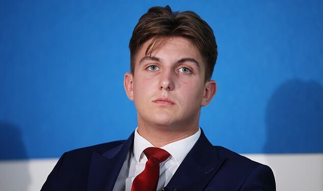 Reform UK politician George Finch, 19, was branded a 'racist' and a 'fascist' during the street assault on Friday night
