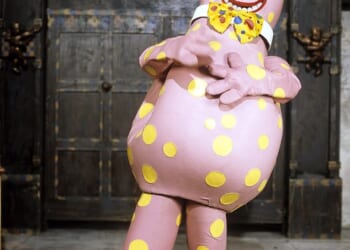 Nineties BBC TV icon Mr Blobby is reportedly 'set to return to screen after 25 years as the known prankster makes a comeback (pictured in 1993)