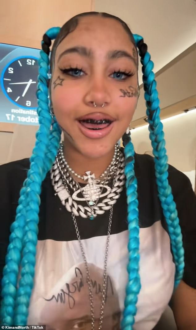 The 12-year-old posted a slew of videos showcasing the eyebrow raising look to TikTok over the weekend