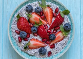 Chia seeds are rich in soluble fiber, which can hold up to 10 to 12 times their weight in water. When soaked in liquid (or in the gut), the fibers swell and form a sticky, jelly-like coating around the seeds