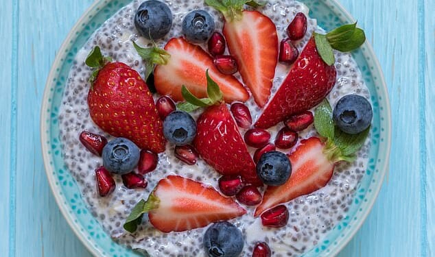 Chia seeds are rich in soluble fiber, which can hold up to 10 to 12 times their weight in water. When soaked in liquid (or in the gut), the fibers swell and form a sticky, jelly-like coating around the seeds