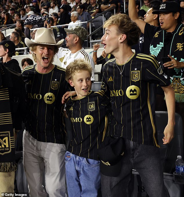 Owen Wilson was spotted cheering with his two sons at a soccer match in Los Angeles ¿ even as reports continue to claim he remains estranged from his daughter