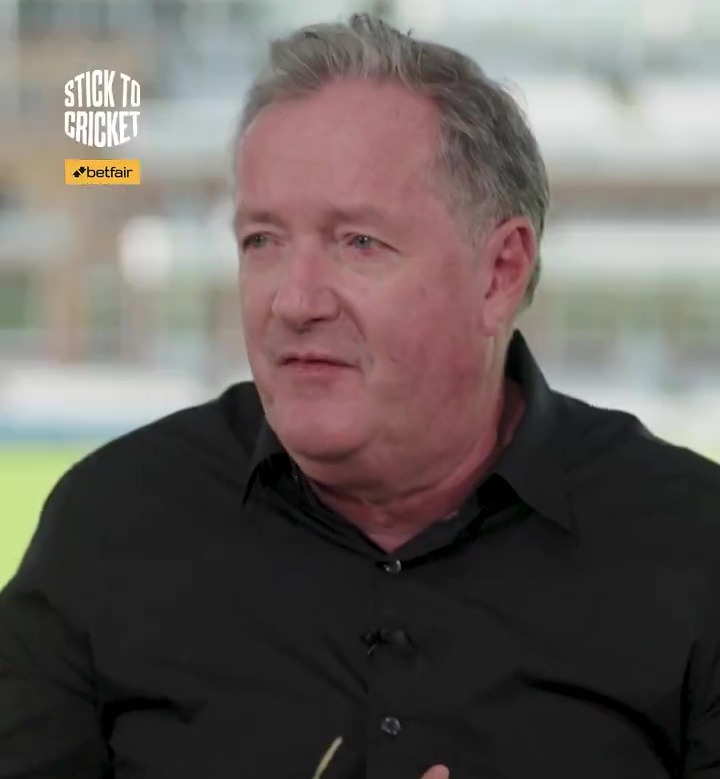 Piers Morgan speaking, with the text "STILL TO ME FEELS" superimposed.