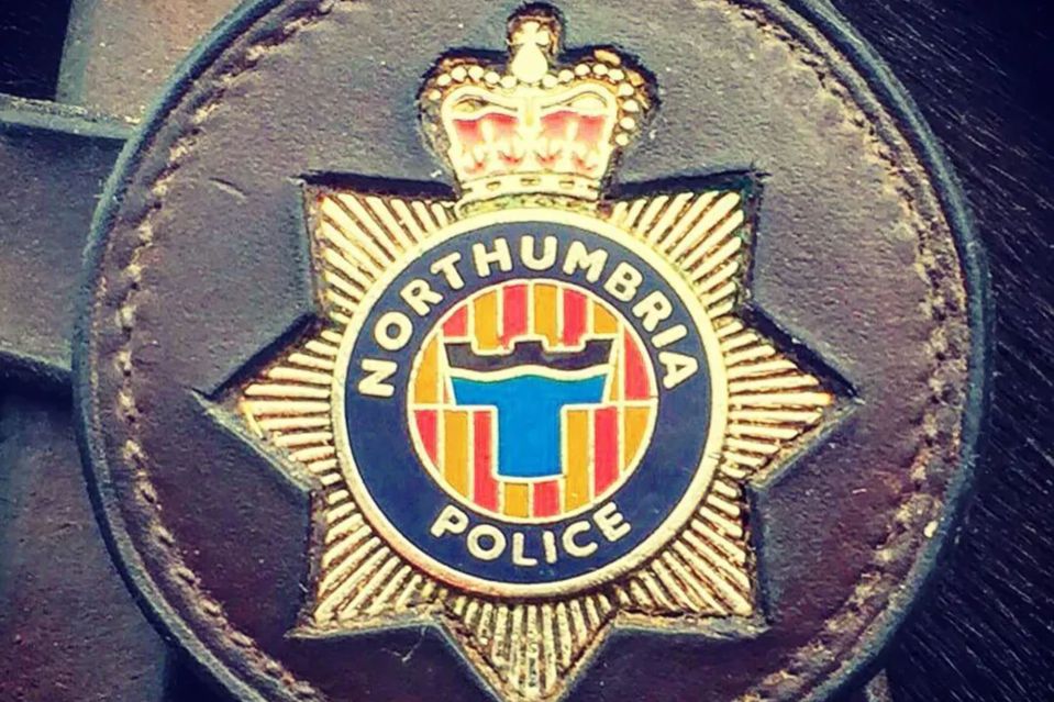 An image collage containing 1 images, Image 1 shows Northumbria Police crest, with a crown at the top and the words "Northumbria Police" around a central badge